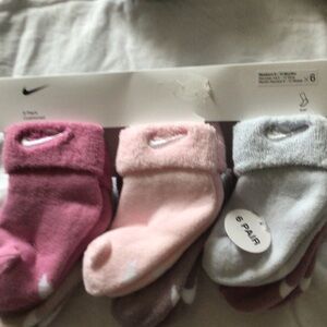 Nike Infant Fold-Over Socks - Dusty Rose, Light Pink, Heather Gray